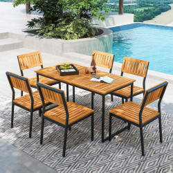 Masa Costway HW72937 (Natural/Black)