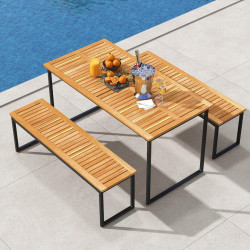 Masa Costway HW72937 (Natural/Black) Thumb