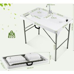 Masa pentru curatare a pestelui Costway NP10738WH (White) Thumb