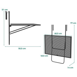 Стол навесной Costway JV11633DK (Black) Thumb