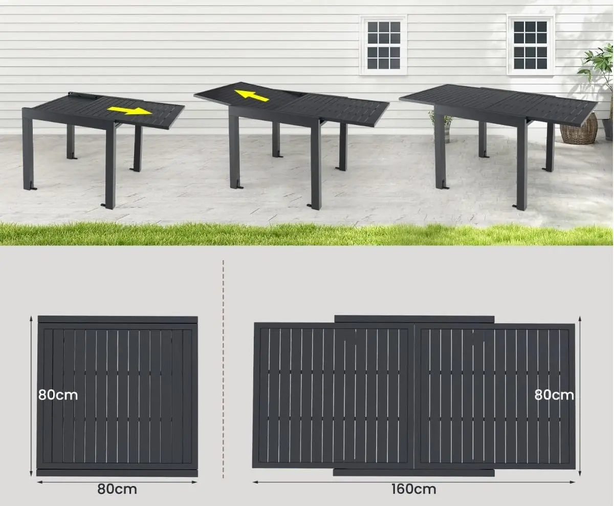 Masa extensibila Costway NP11692GR (Grey)