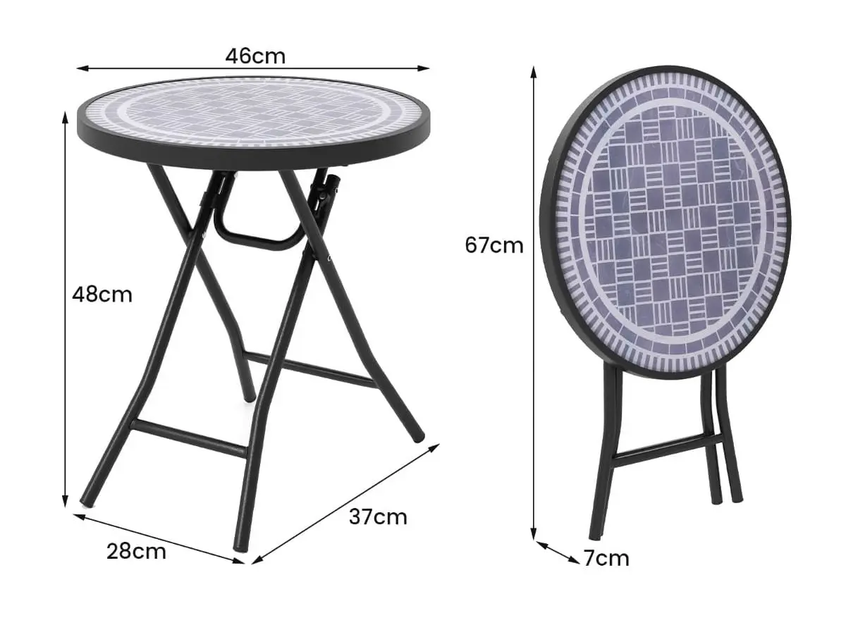 Masa pliabila Costway NP11314GR (Black/Grey)