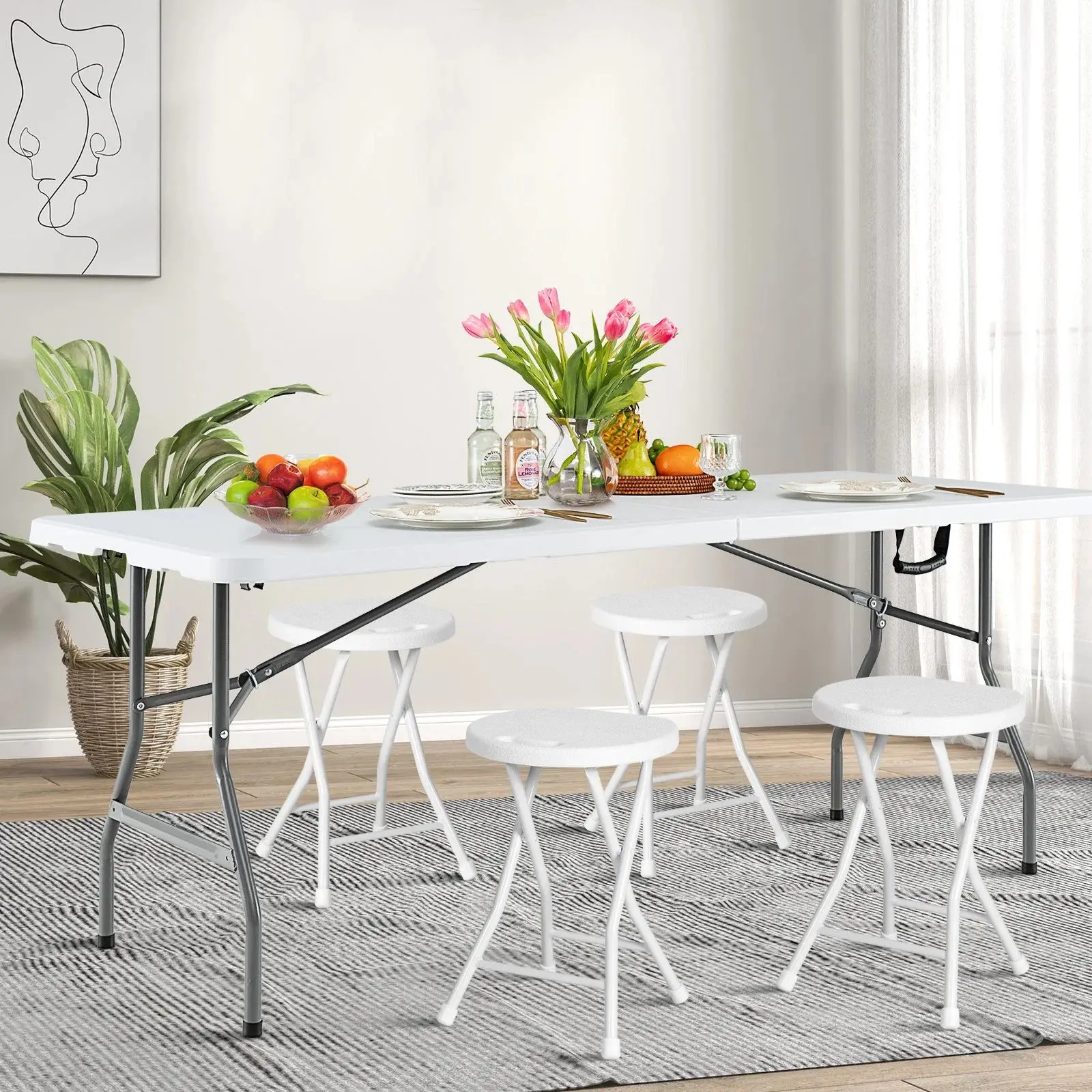 Стол складной Costway NP11701 (White) - 5