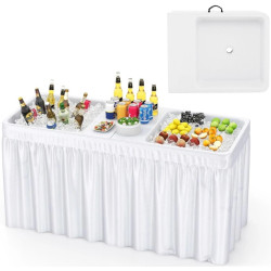 Стол складной с двойной раковиной Costway NP11922WH (White) Thumb