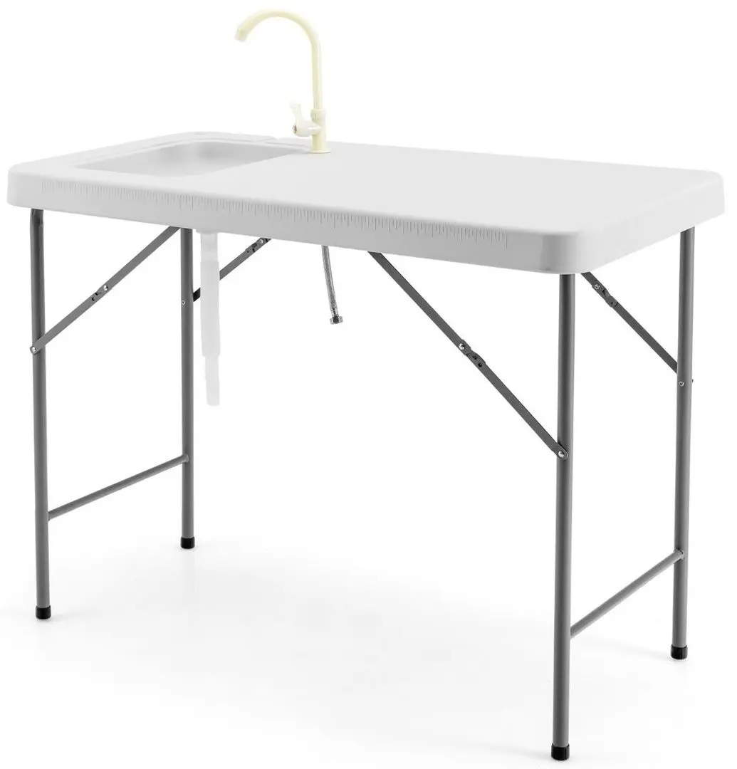 Стол складной с мойкой Costway NP10266 (White)