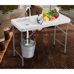 Masa plianta cu chiuveta Costway NP10266 (White)