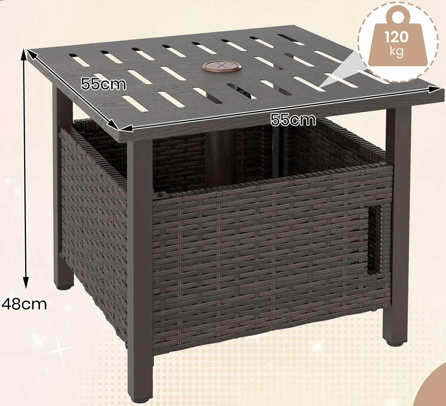 Журнальный столик Costway NP12431CF (Brown) - 4
