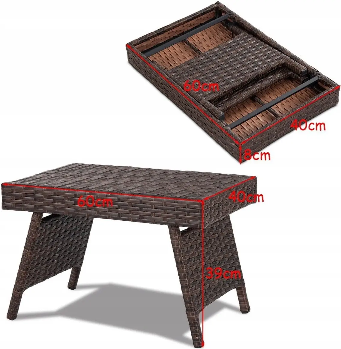 Журнальный столик складной Costway HW69576BN (Brown) - 8