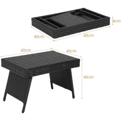 Журнальный столик складной Costway HW69576DK (Black) Thumb