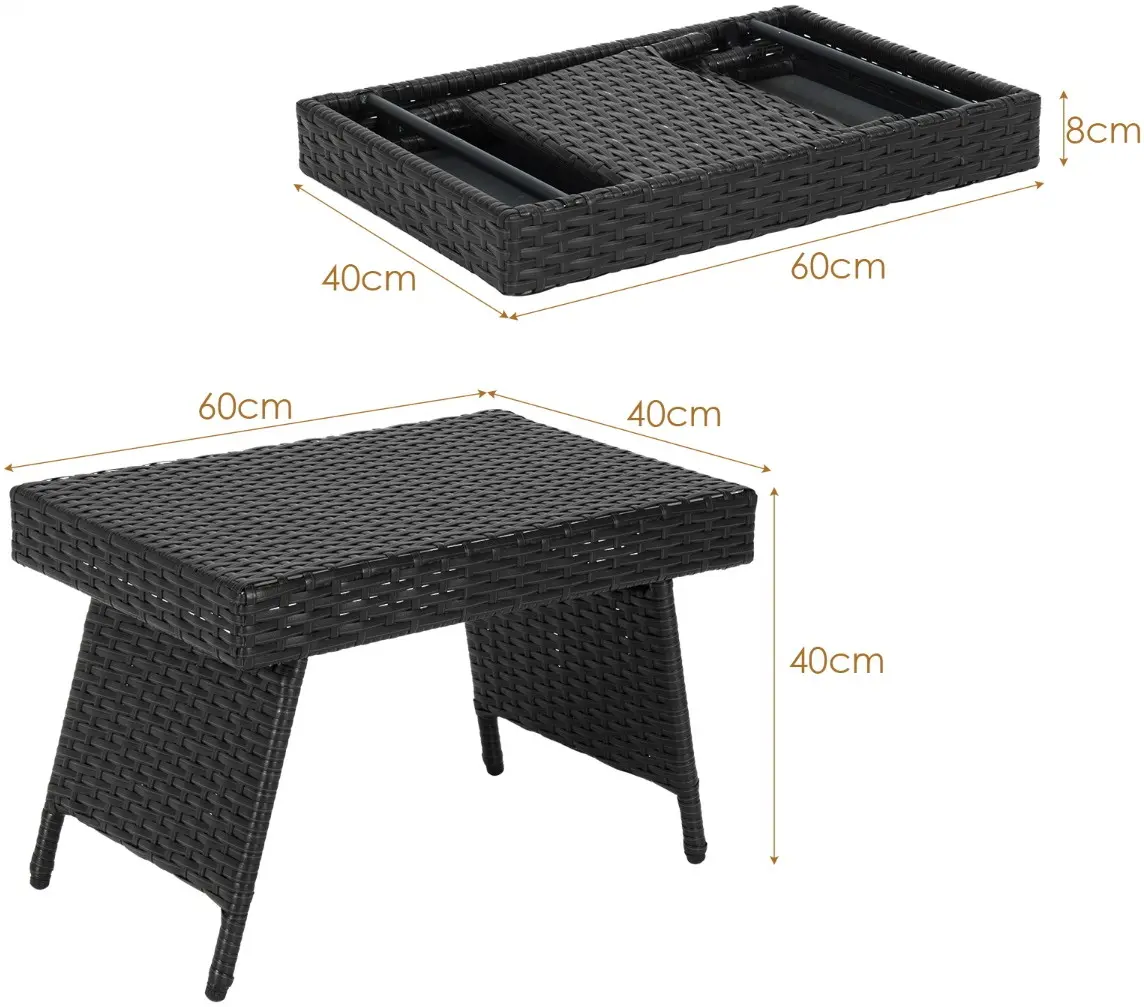 Журнальный столик складной Costway HW69576DK (Black) - 3