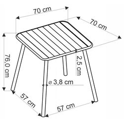 Стол Halmar Bosco 70x70 (Black) Thumb