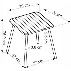 Masa Halmar Bosco 70x70 (White) Thumb