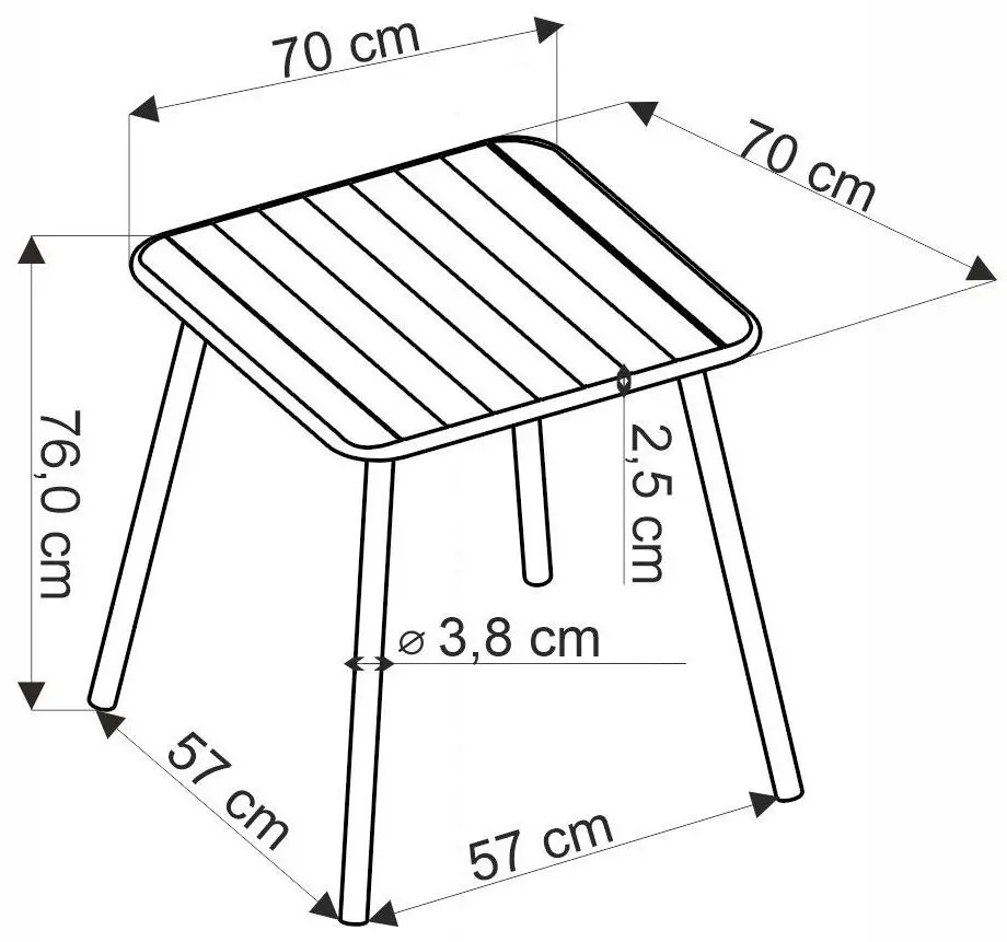 Masa Halmar Bosco 70x70 (White)