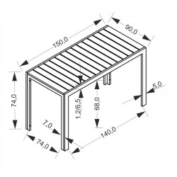 Стол садовый Halmar Fierro 150x90 (Brown/Black) Thumb
