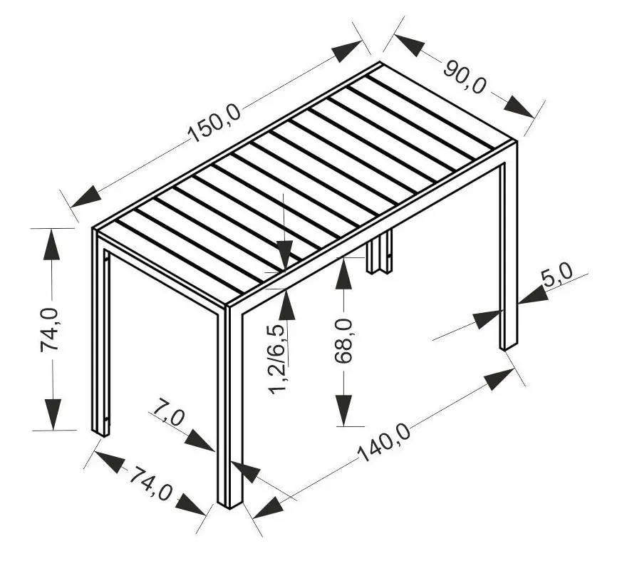 Стол садовый Halmar Fierro 150x90 (Brown/Black)