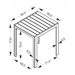 Стол садовый Halmar Fierro (Brown/Black) Thumb