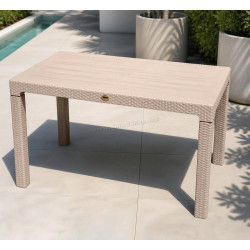 Masa Heniver Rattan Table 120x70 (Cappuccino)