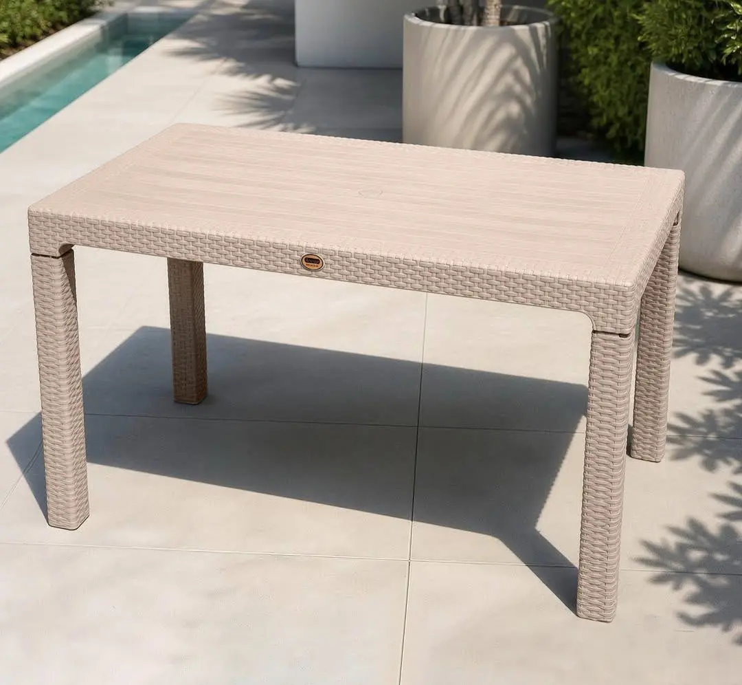 Masa Heniver Rattan Table 120x70 (Cappuccino)