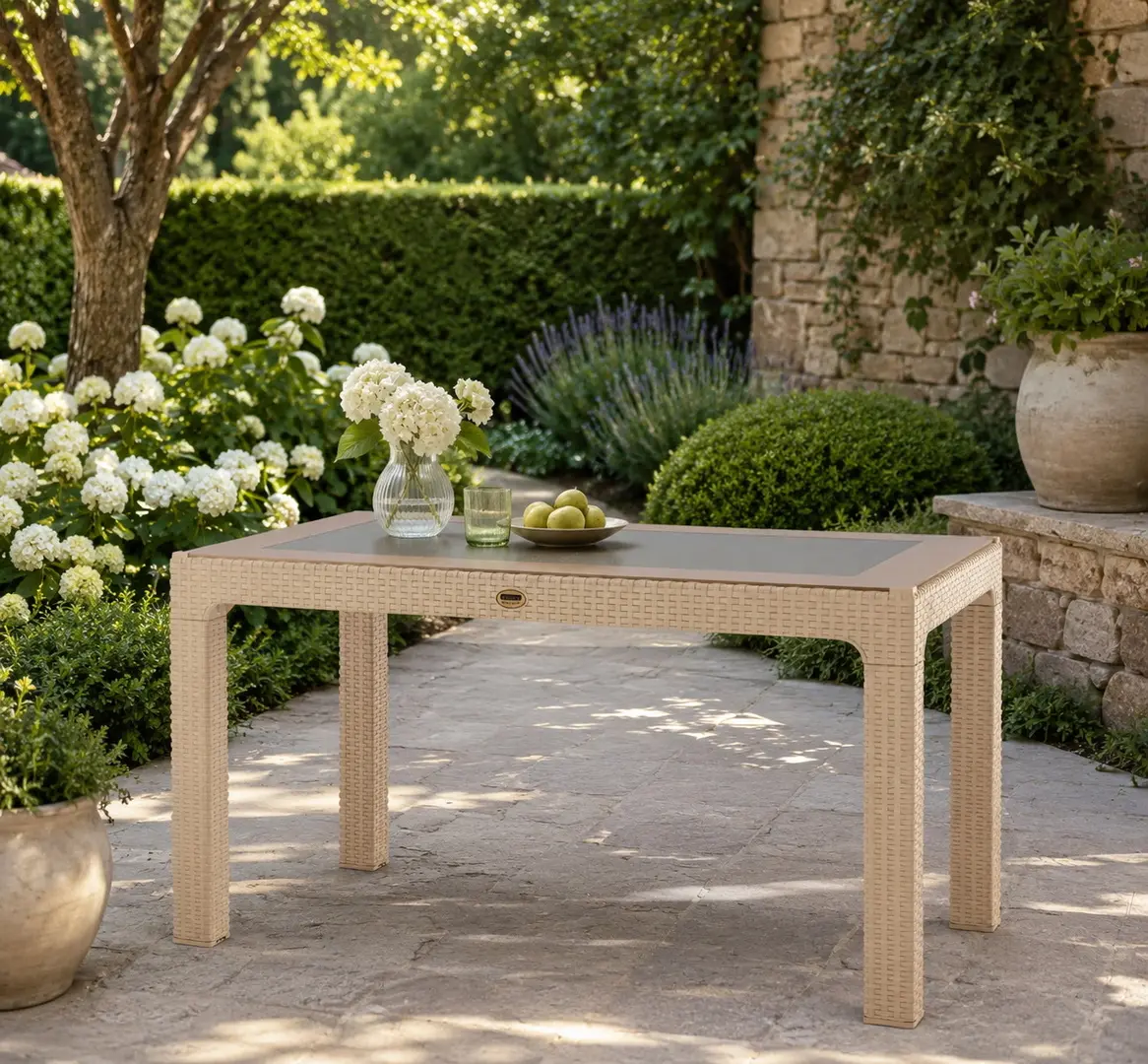 Masa Heniver Rattan Table 150x90 (Cappuccino)