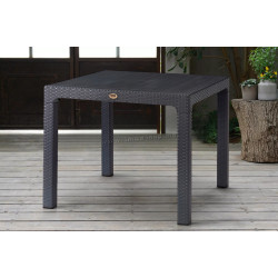Стол Heniver Rattan Table 90x90 (Anthracite)