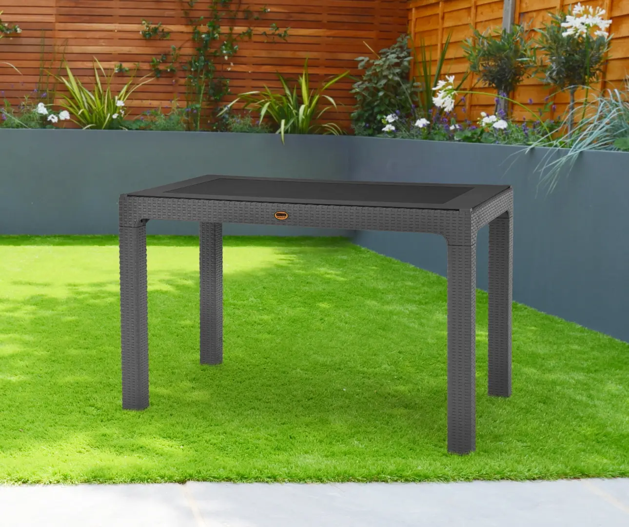 Стол Heniver Rattan Table 120x70 (Anthracite)