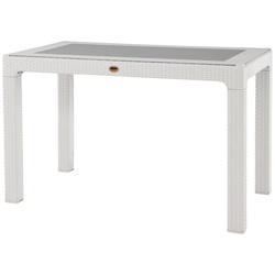 Masa Heniver Rattan Table 120x70 (White) Thumb