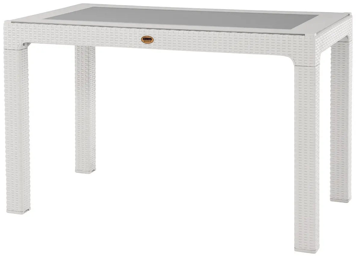 Masa Heniver Rattan Table 120x70 (White)