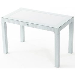 Masa Heniver Rattan Table 120x70 (White) Thumb