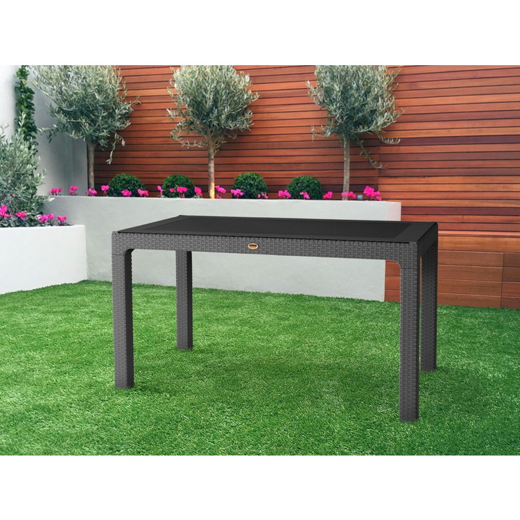 Masa Heniver Rattan Table 140x80 (Anthracite)