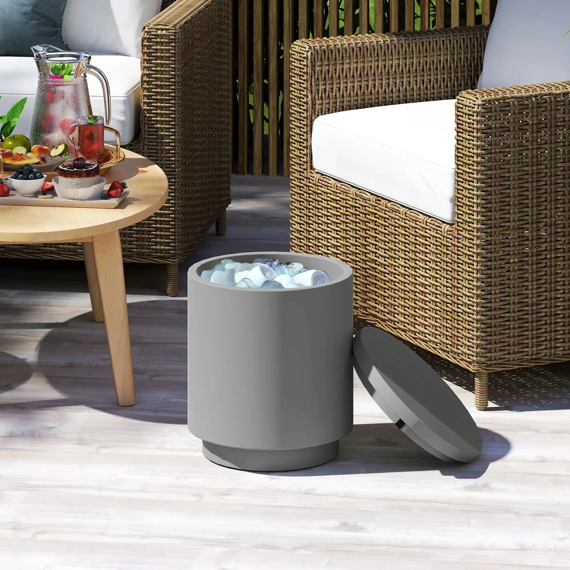 Masa de gradina Homcom 83B-268V00LG (Light Grey) - 3