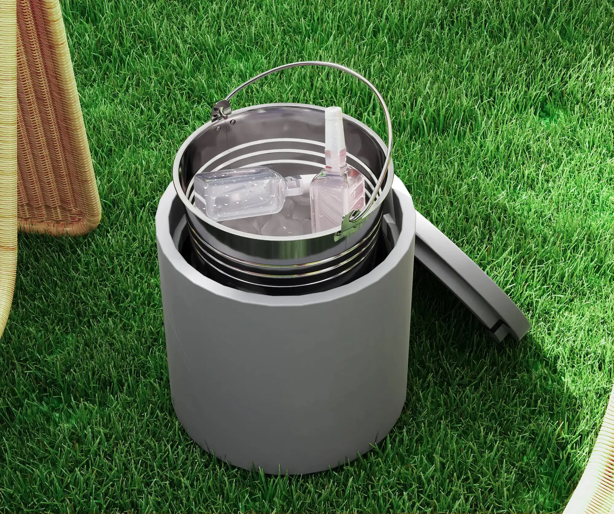 Masa de gradina Homcom 83B-268V00LG (Light Grey) - 6