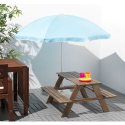 Masa pentru copii Ikea Reso picnic (Vopsit Gri-Maro) Thumb