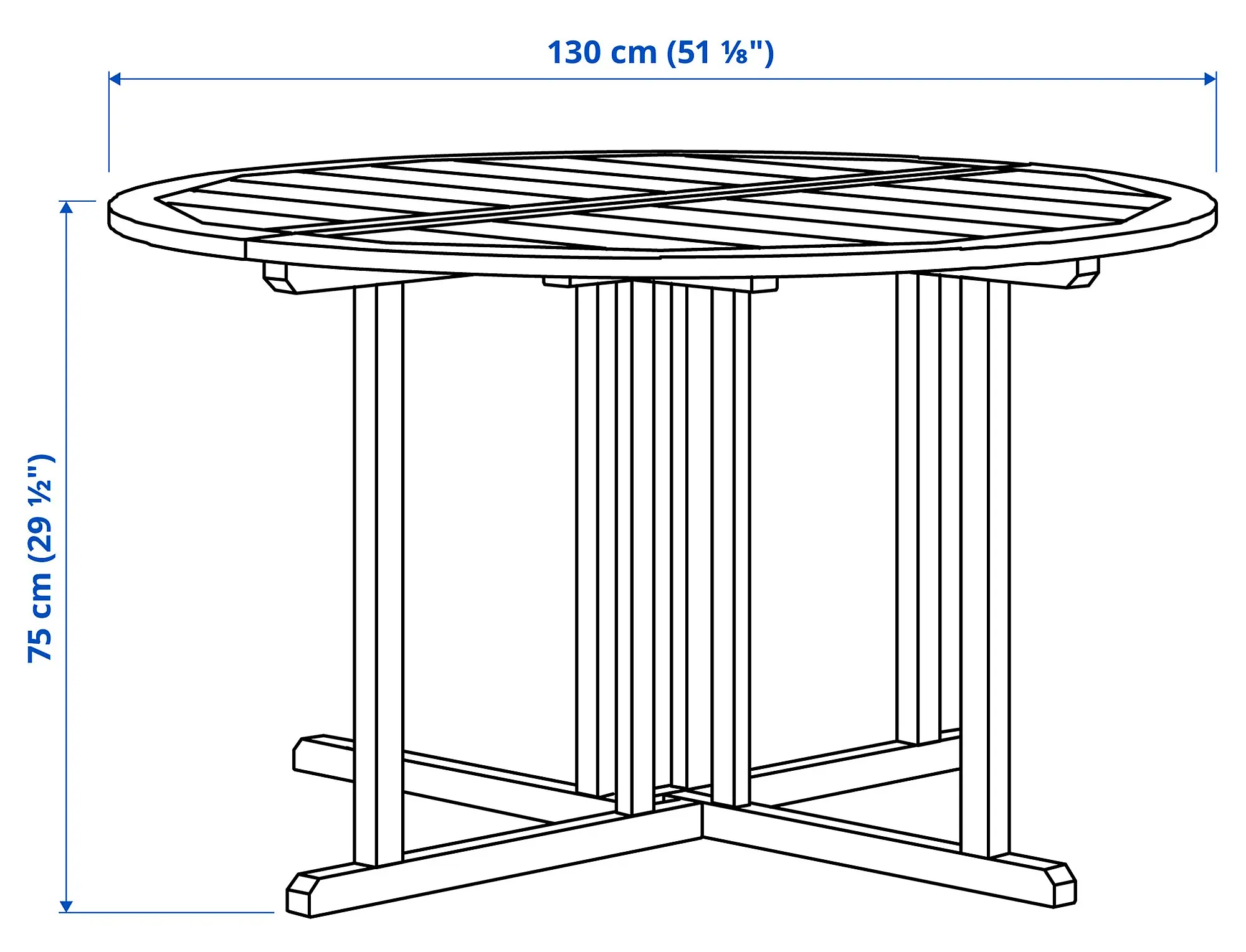 Садовый стол Ikea Nammaro 130 см (Светло-коричневый) - 4