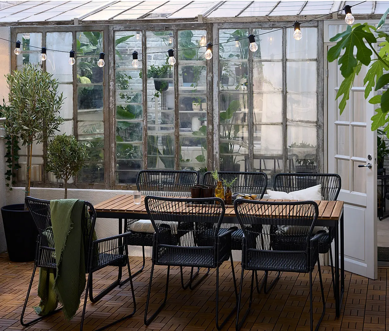 Садовый стол Ikea Vasman 135/190x74 (Светло-коричневый) - 8