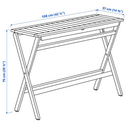 Складной стол Ikea Nammaro 108x37 (Светло-коричневый) Thumb