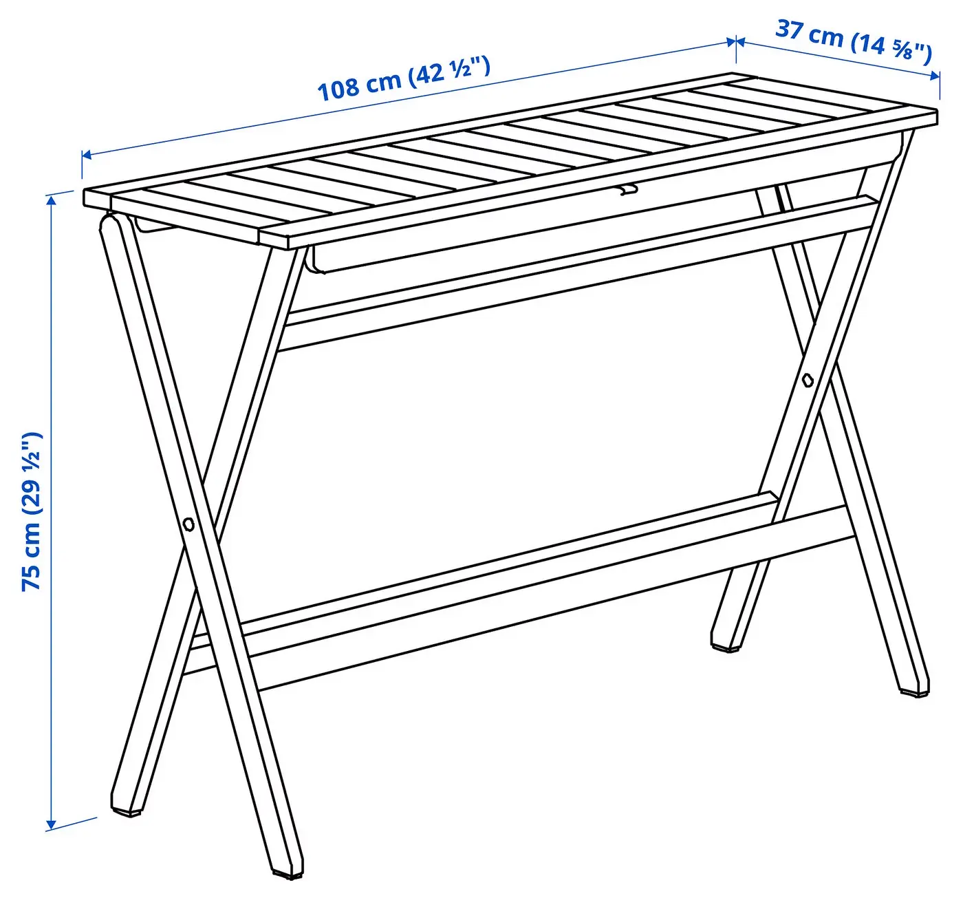 Складной стол Ikea Nammaro 108x37 (Светло-коричневый) - 5