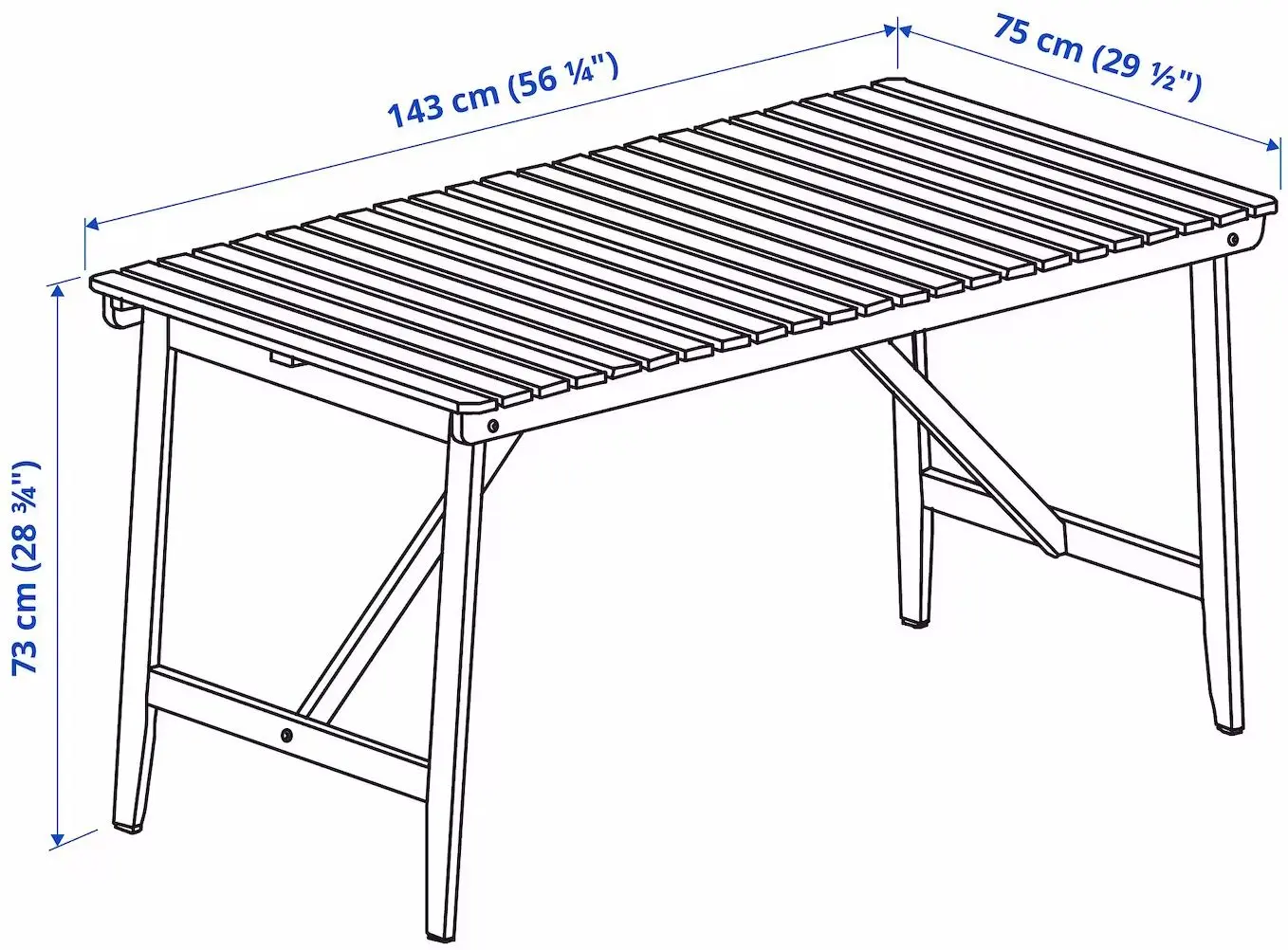 Masa Ikea Askholmen 143x75 (Maro Inchis)