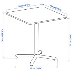 Стол Ikea Visingso 70x70 (Темно-зеленый) Thumb