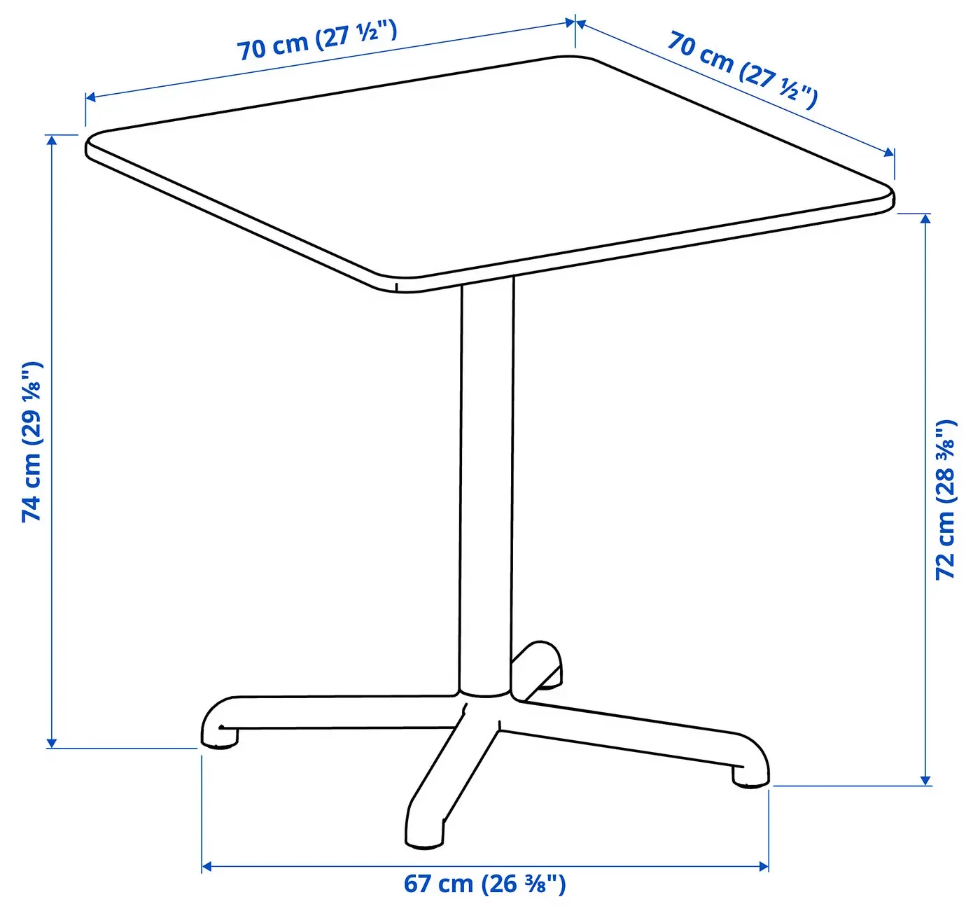Стол Ikea Visingso 70x70 (Темно-зеленый) - 3