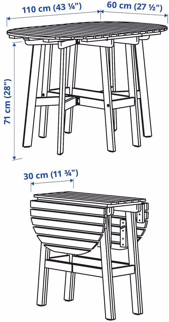 Masa extensibila Ikea Askholmen 110x60 (Maro Inchis)