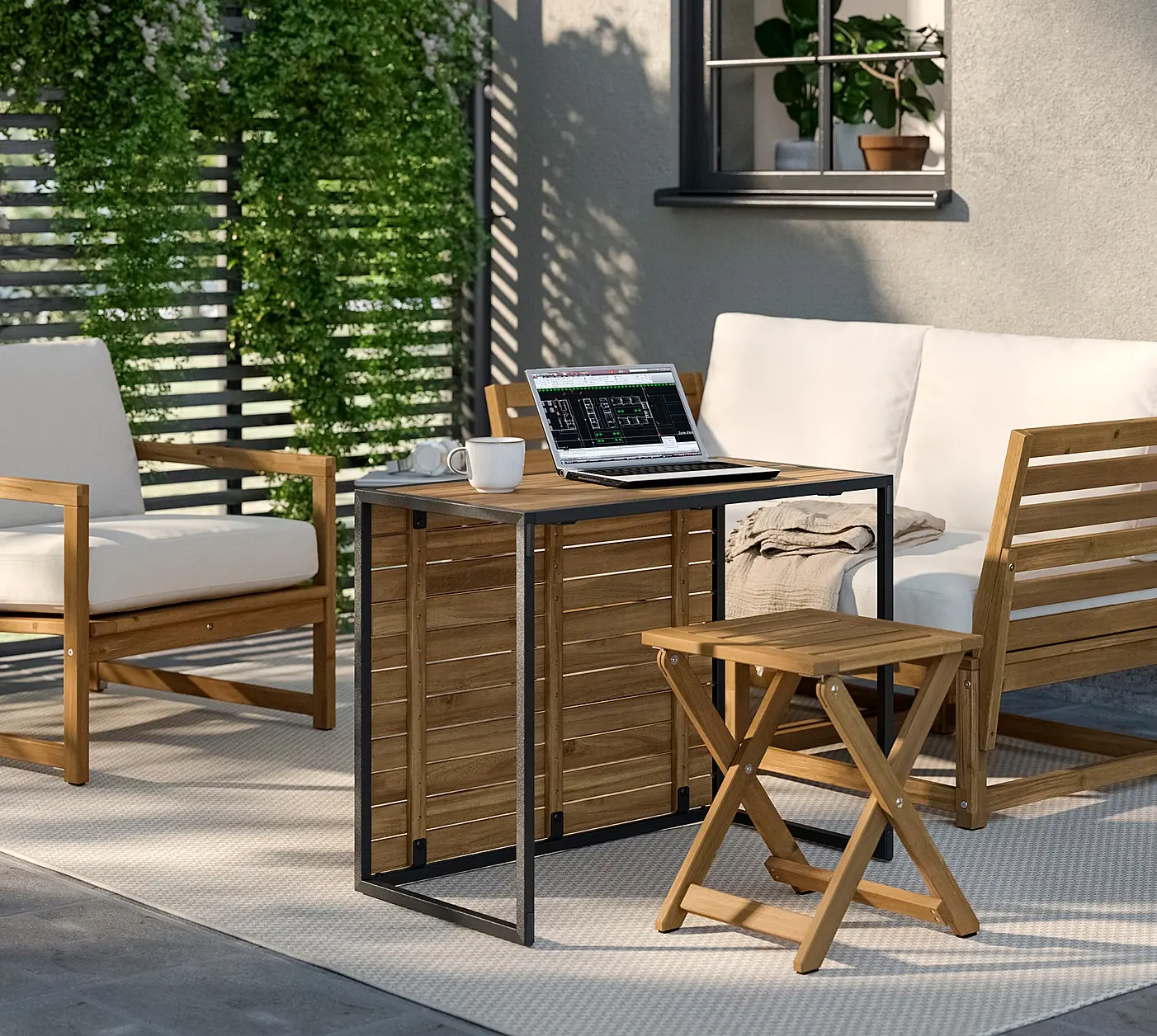 Masa de gradina Ikea Hakanskar 80x64 (Maro deschis)