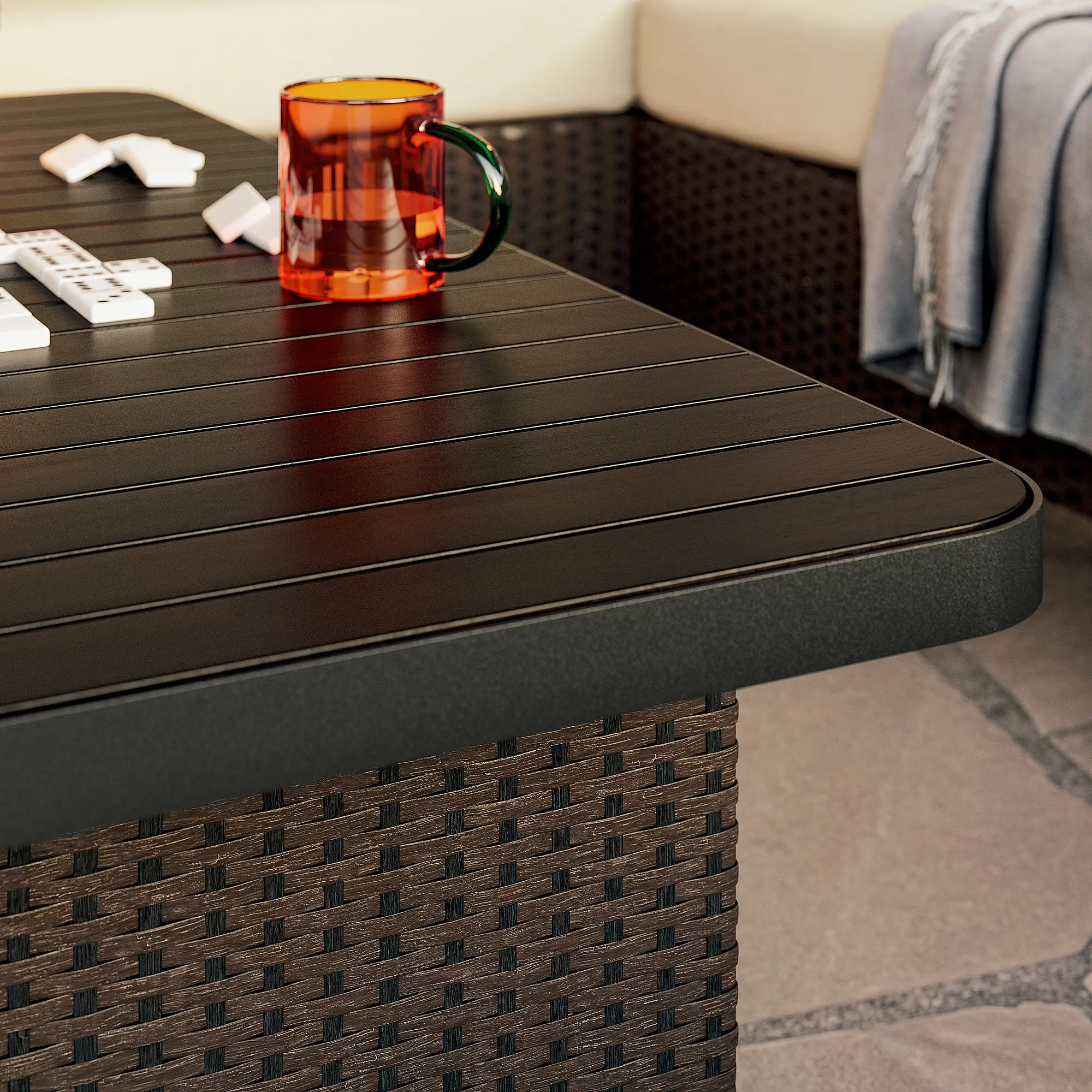 Стол садовый Ikea Vittskar 110x58 (Темно-серый)