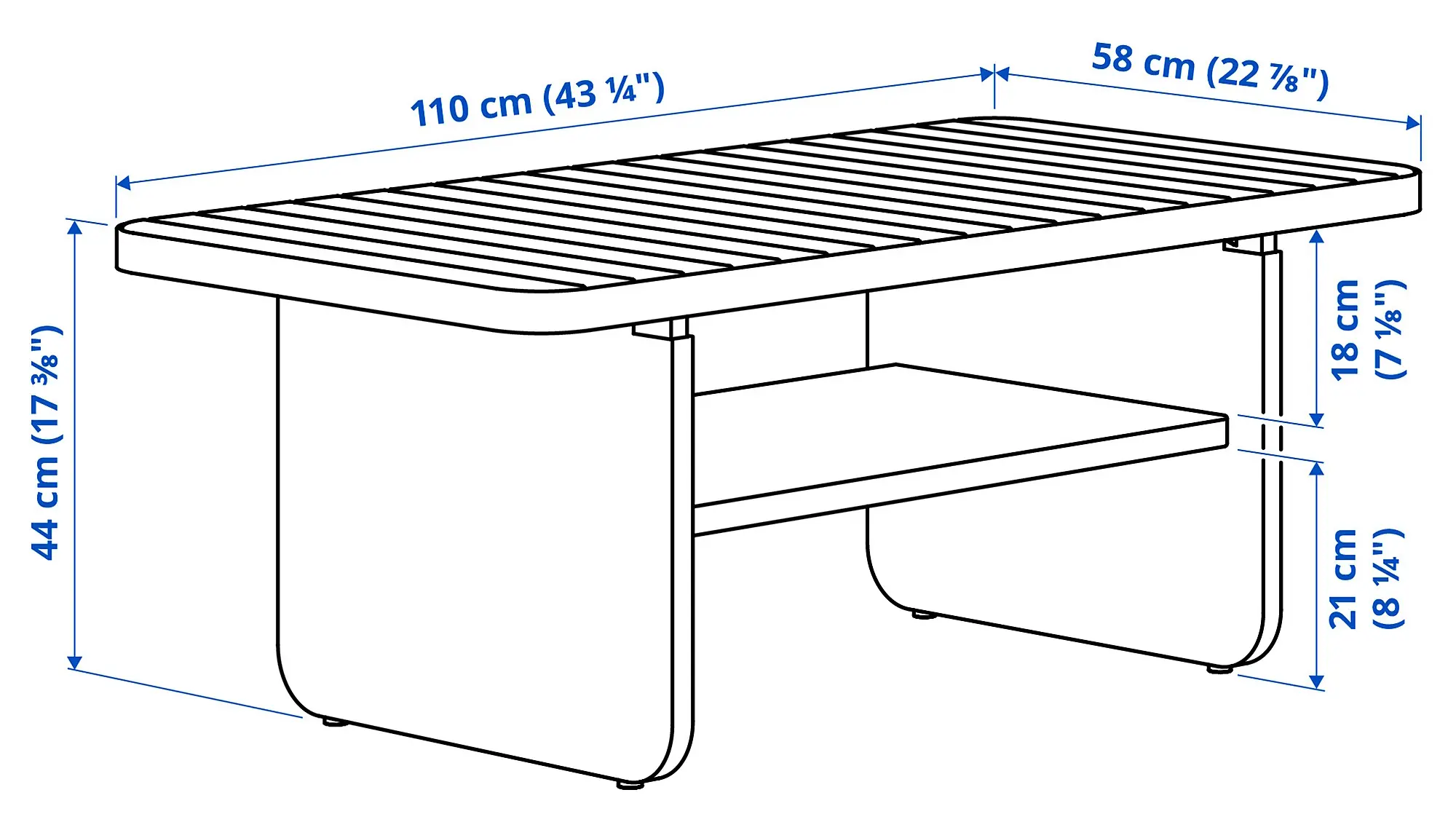 Стол садовый Ikea Vittskar 110x58 (Темно-серый)