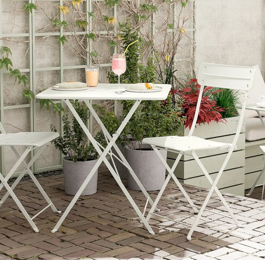 Masa pliabila Ikea Sundso 65x65 (Alb murdar)