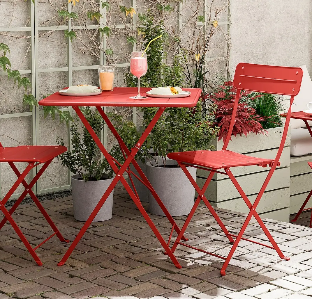 Masa pliabila Ikea Sundso 65x65 (Rosu deschis)