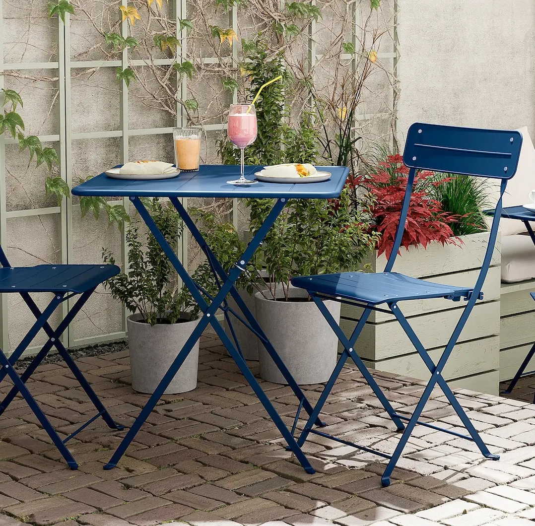 Masa pliabila Ikea Sundso 65x65 (Albastru inchis)