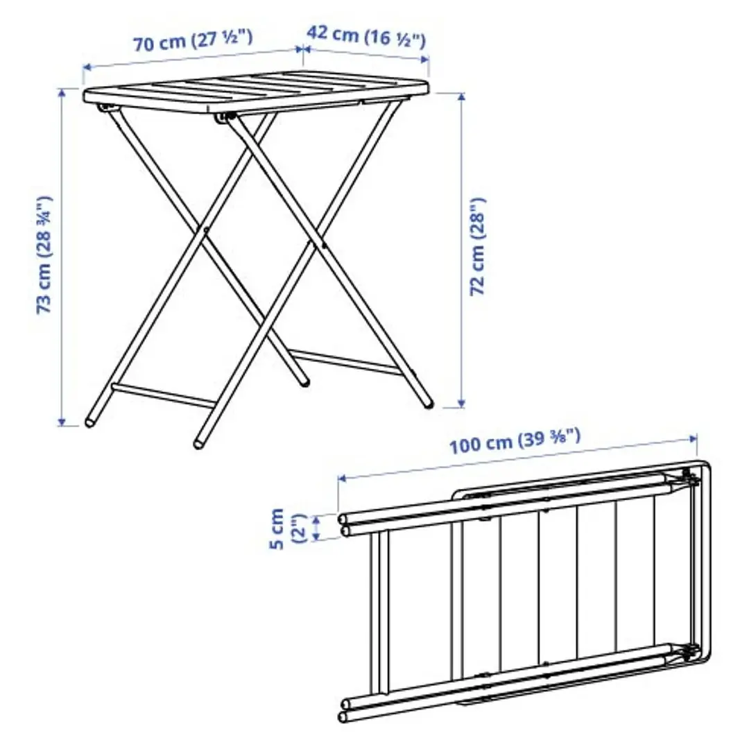 Masa pliabila Ikea Torparo 70x42 (Alb)