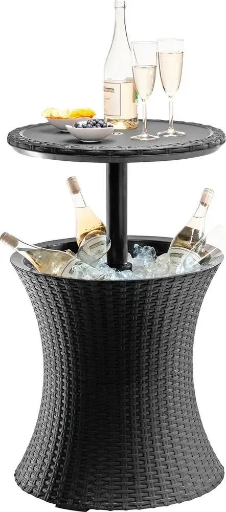 Masa cu recipient pentru gheata Keter Cool Bar Rattan (Anthracite)