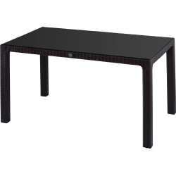 Masa Magnusplus Rattan cu sticla 120x70 (Brown) Thumb