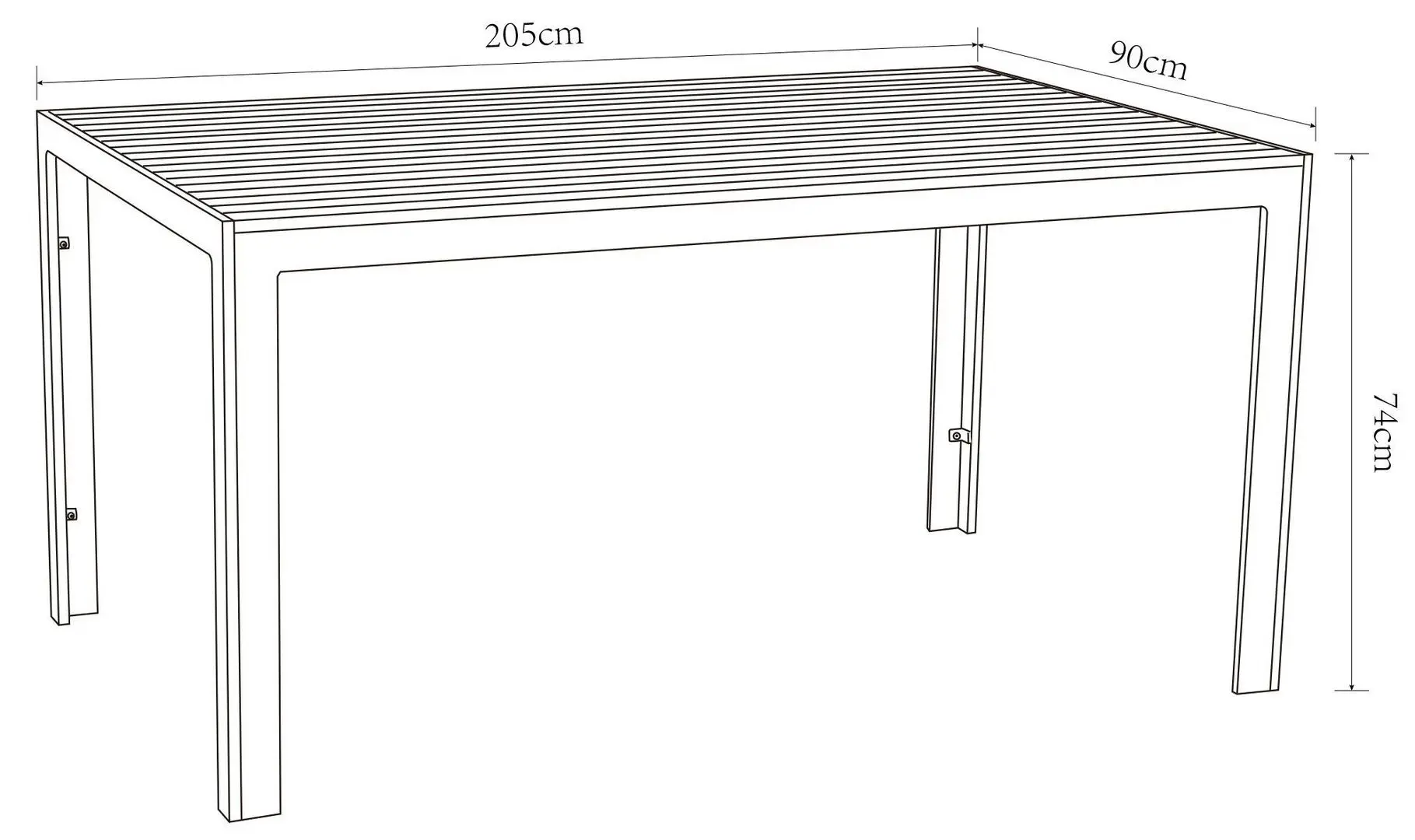 Masa Maison Mex Encore 205х90 (Black)